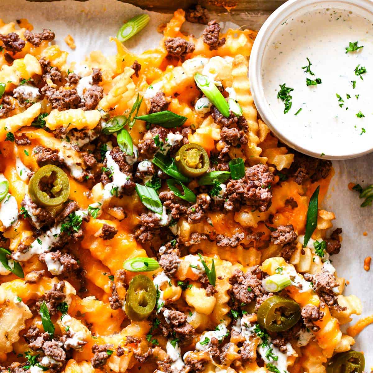 Loaded Fries with Jalapeno Ranch
