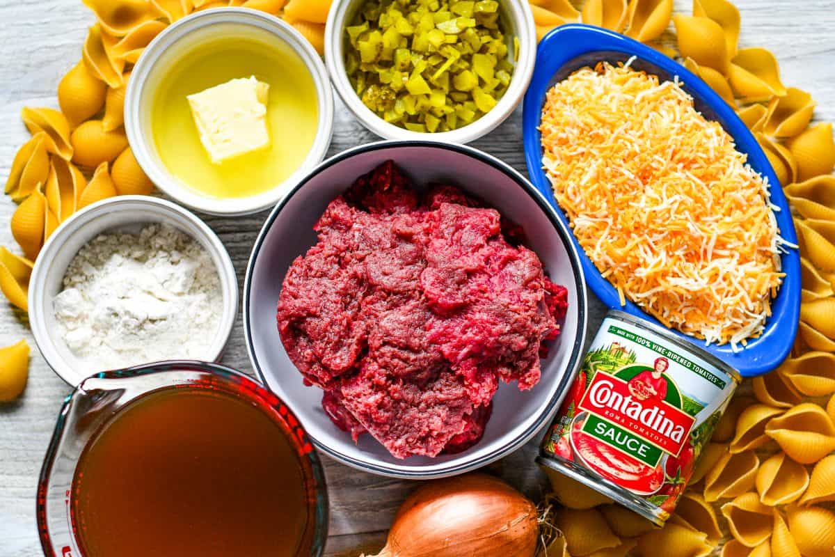 Cheeseburger Pasta Ingredients