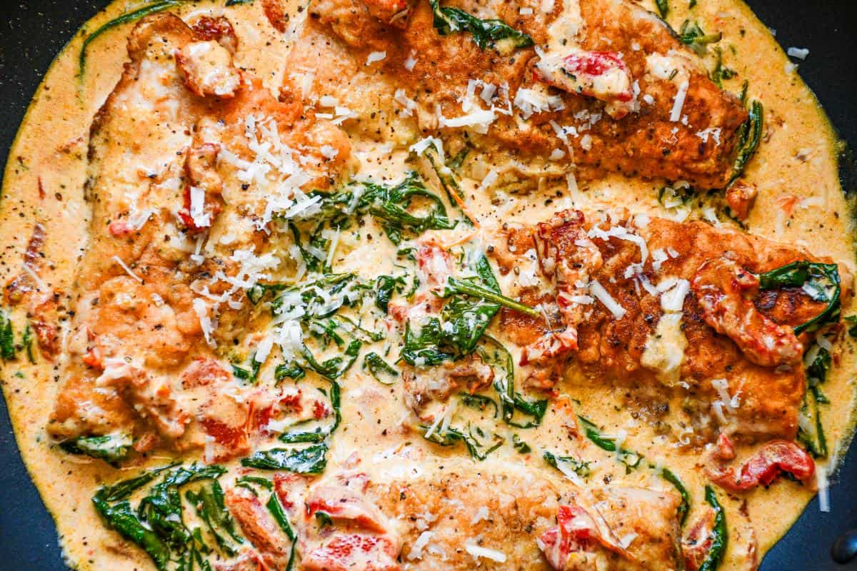 Creamy Tuscan Salmon Recipe with Dandelion Greens