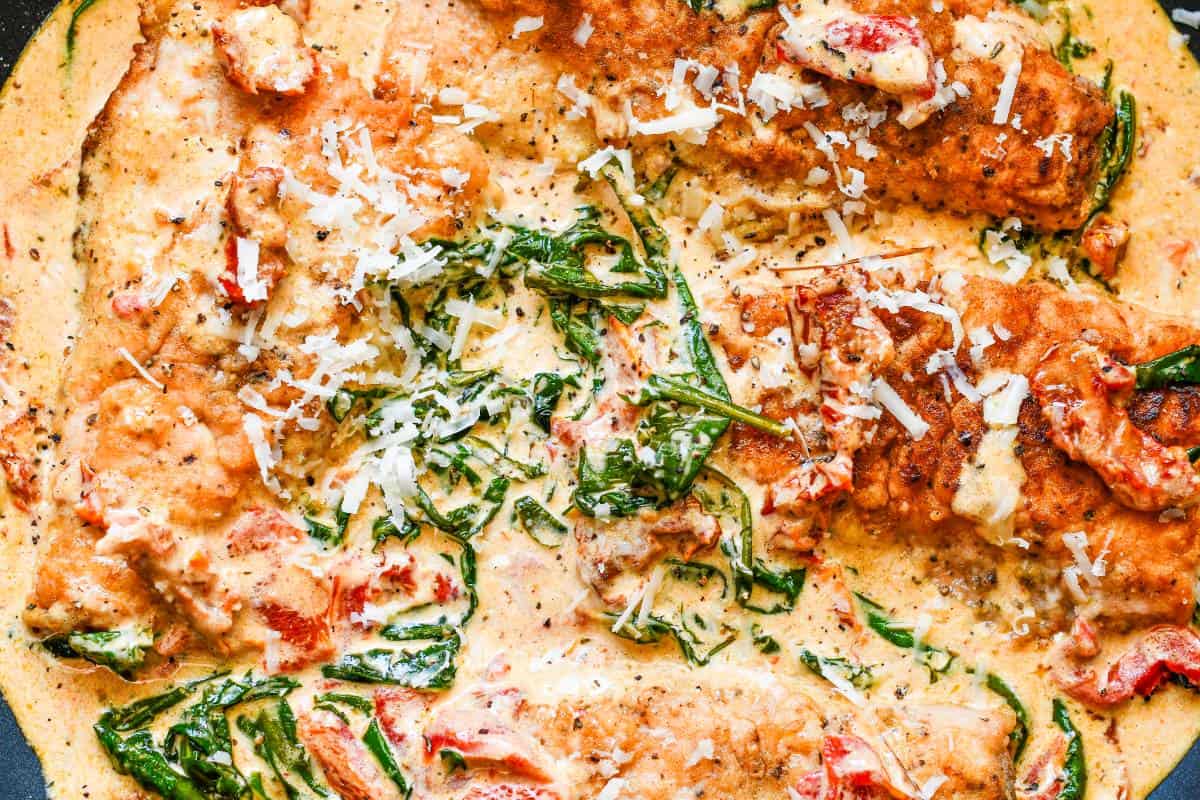 Creamy Tuscan Salmon Recipe with Dandelion Greens