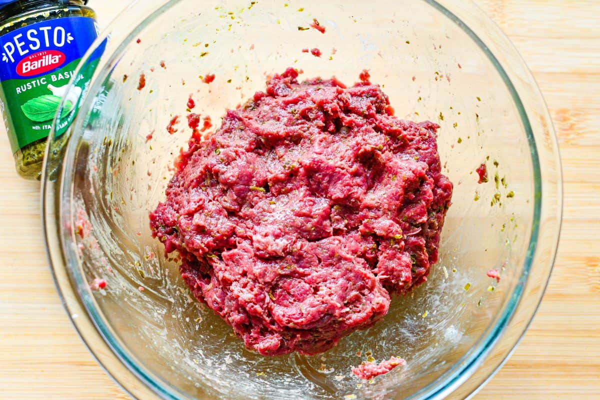 Basil Pesto with Ground Venison