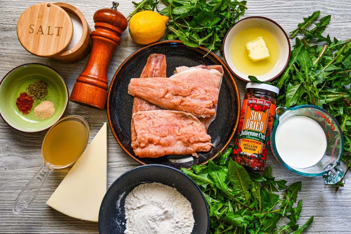 Tuscan Salmon Recipe with Dandelion Greens