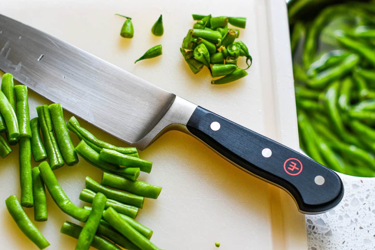 Fresh Green Beans with Wusthof Knife