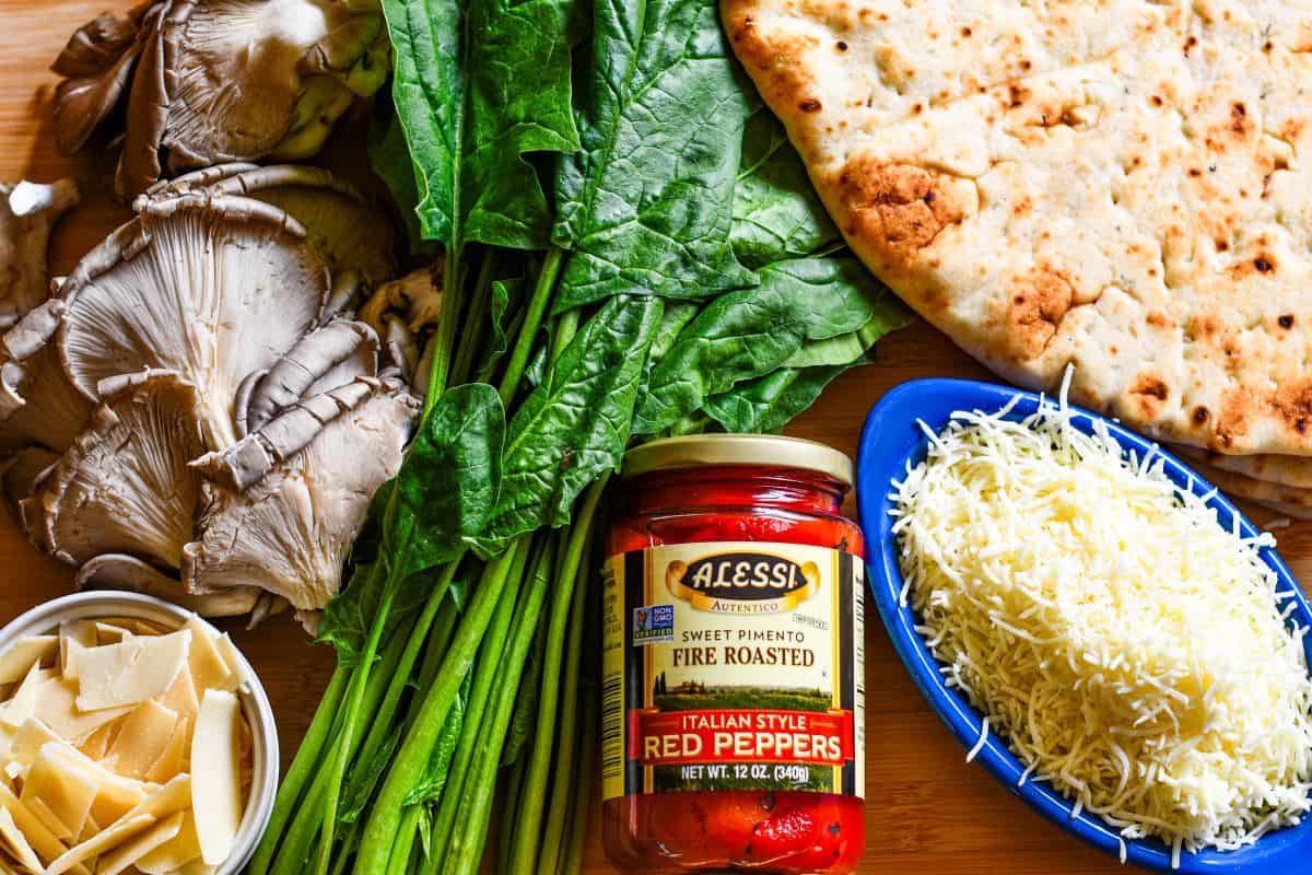 Oyster Mushroom Naan Bread Pizza Ingredients
