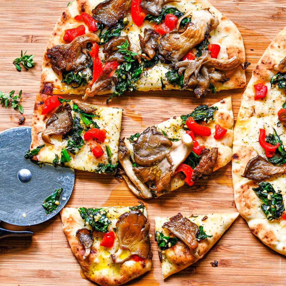 Oyster Mushroom Naan Bread Pizza by Jeff Benda