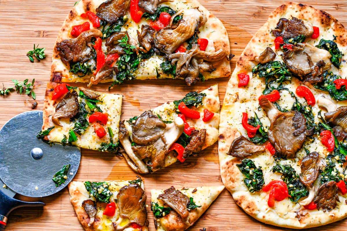 Oyster Mushroom Naan Bread Pizzas by Jeff Benda