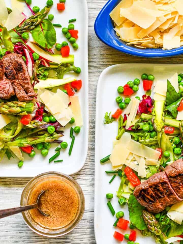 Venison Tenderloin Recipe with Shaved Asparagus and Pea Salad