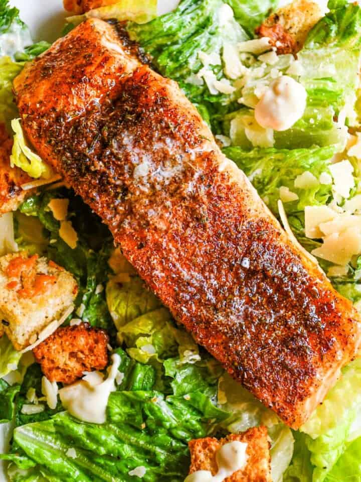 Blackened Salmon Caesar Salad by Jeff Benda
