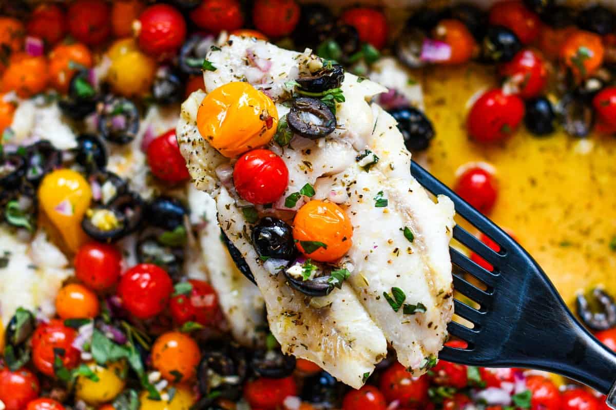 Oven Baked Walleye Recipe with Cherry Tomatoes by Jeff Benda