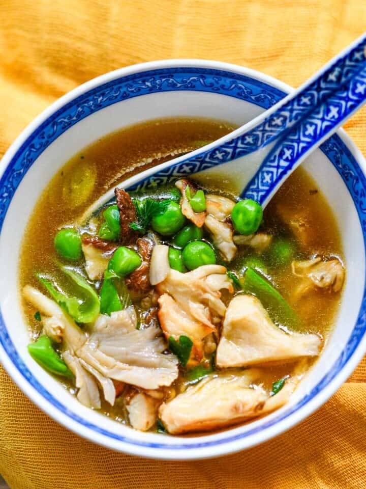 Yellow Oyster Mushroom Soup Recipe
