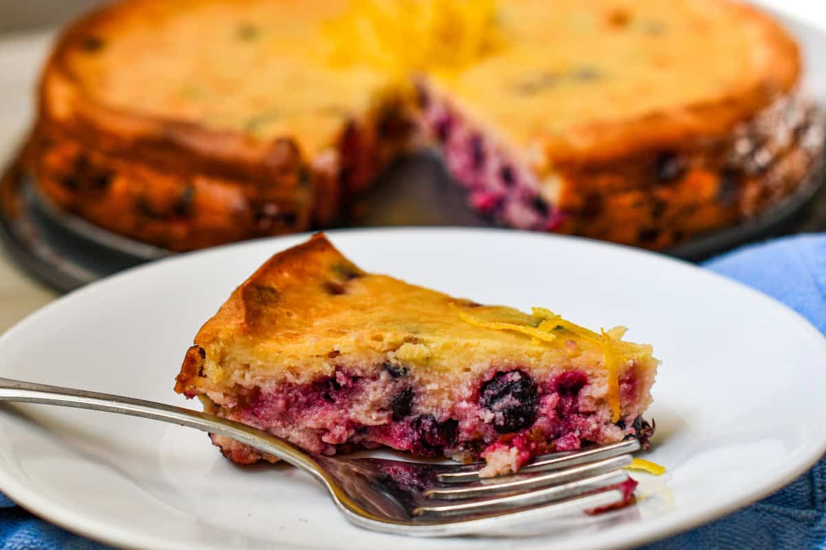 Slice of Cheesecake with Juneberries