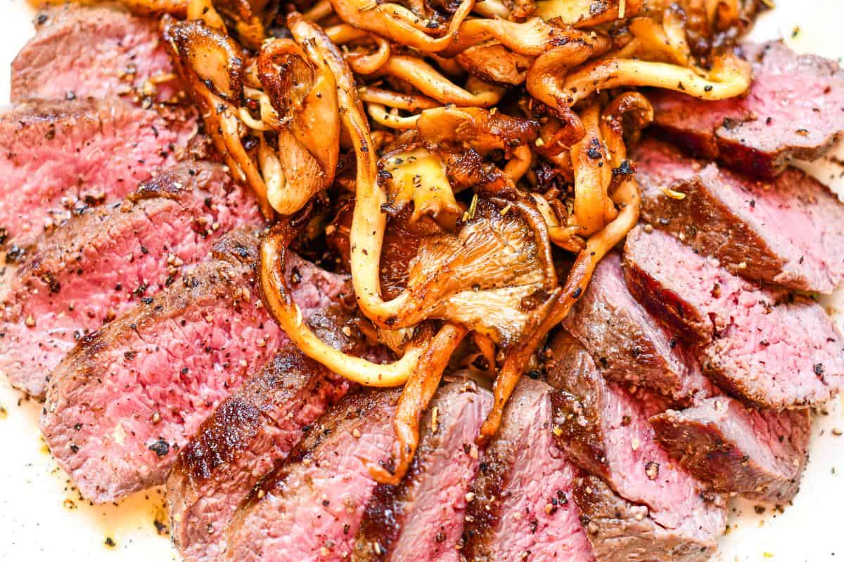 Antelope Steak and Oyster Mushrooms Recipe