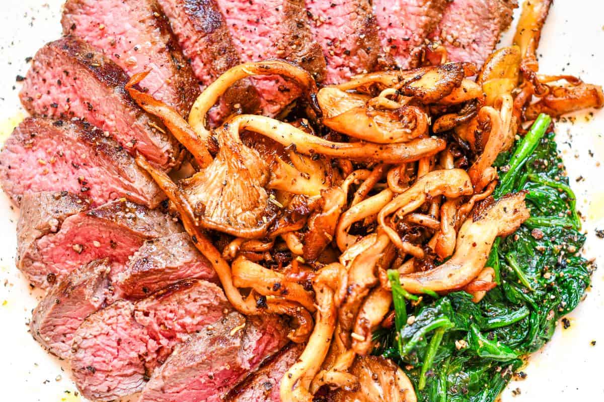 Antelope Steak with Oyster Mushrooms Recipe