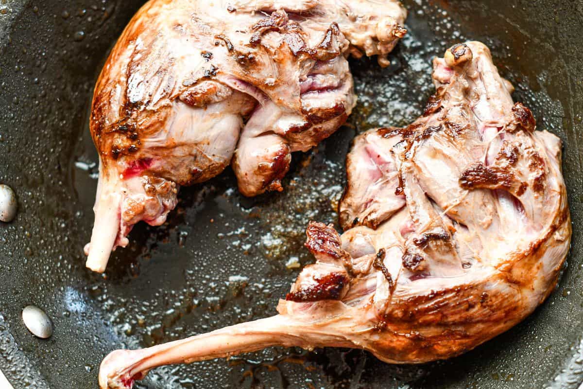 Searing the meat for the ragu is important for flavor