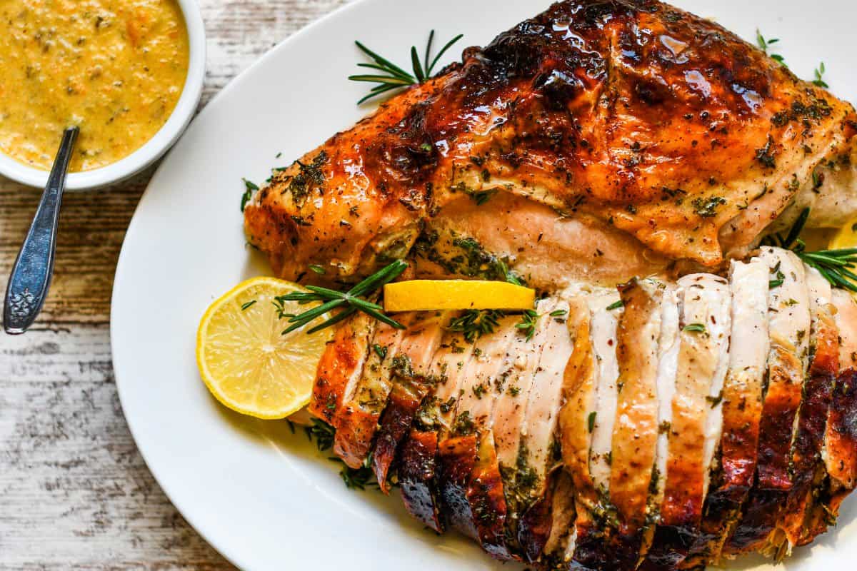 Dutch Oven Bone-In Turkey Breast with Gravy