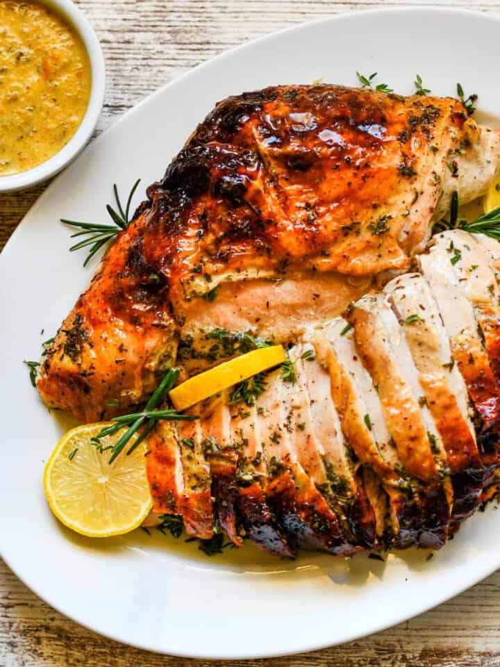 Oven Roasted Bone-In Turkey Breast with Homemade Gravy