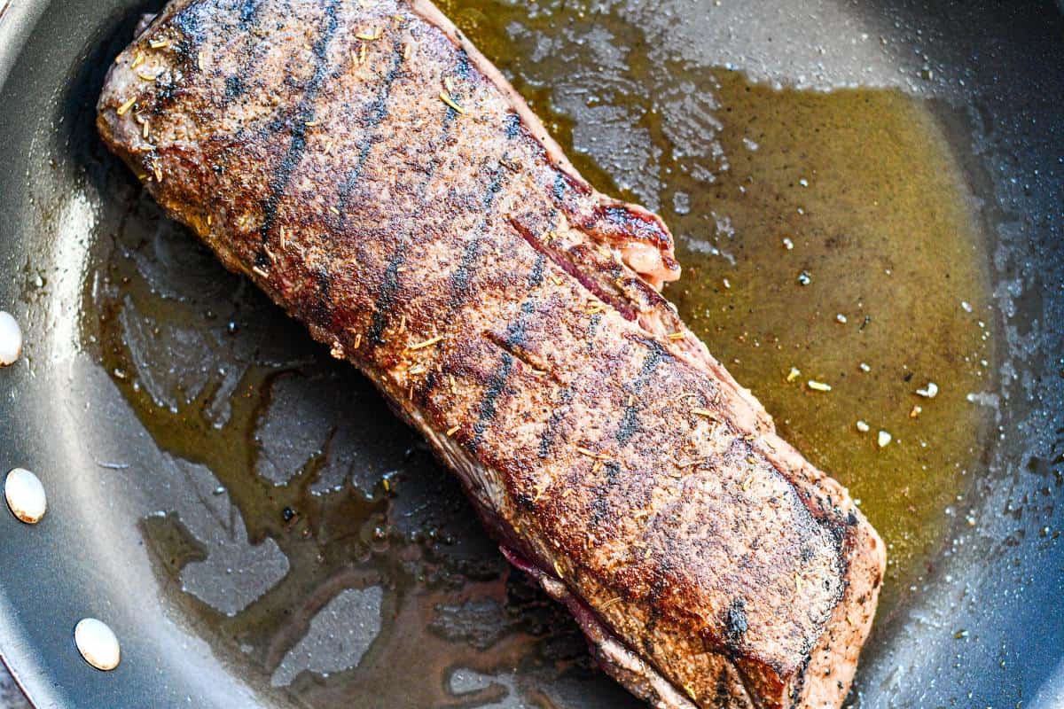Smoked Deer Backstrap seared in pan