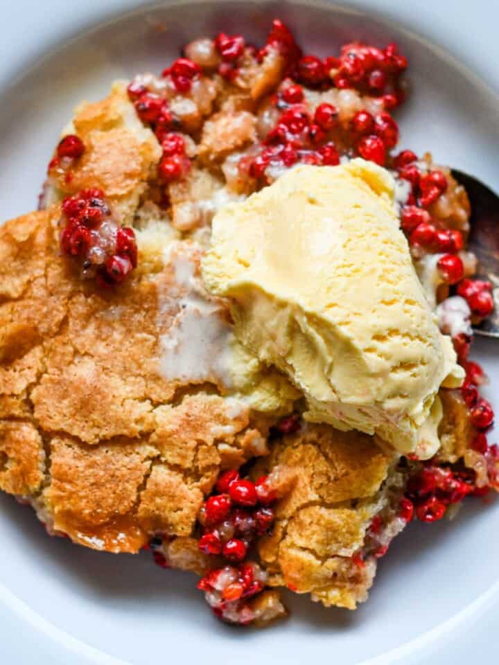Silver Buffaloberry Cobbler Recipe with Vanilla Ice Cream by Jeff Benda