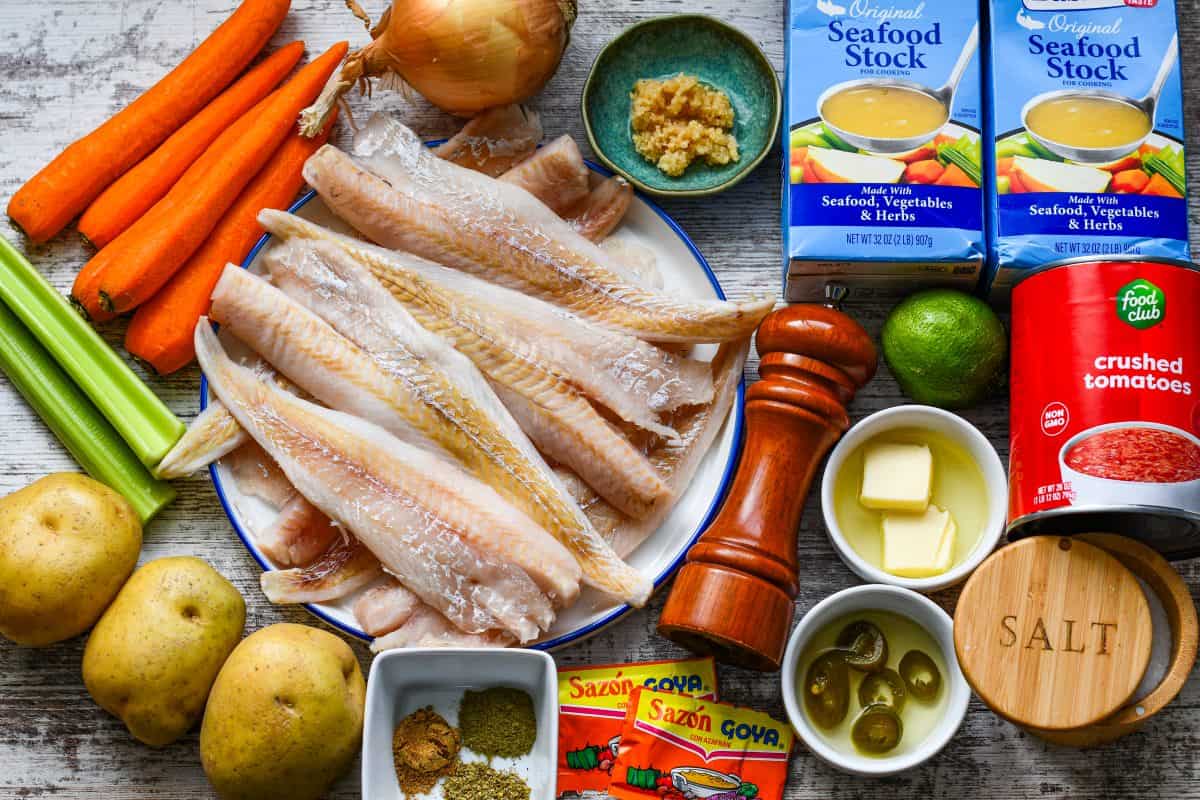 Caldo de Pescado (receta de pescado en caldo) Ingredients
