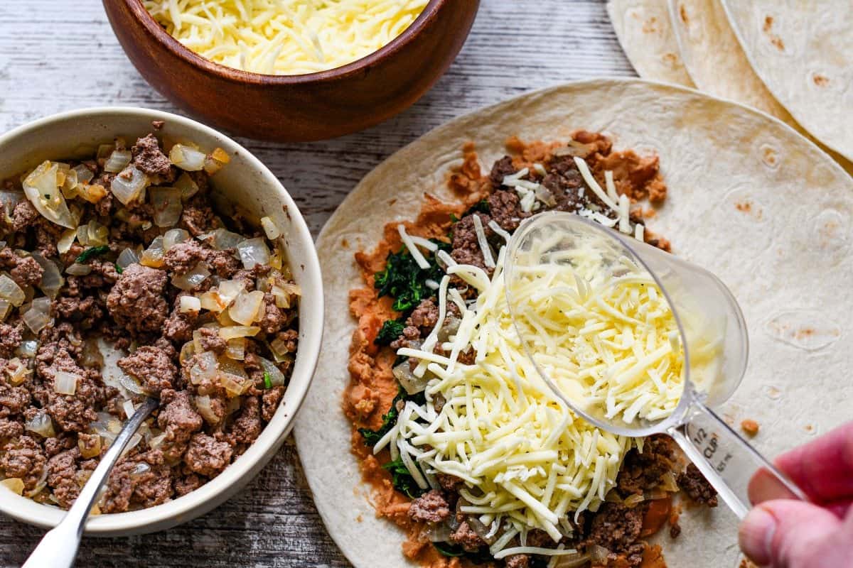 Monterey Jack Cheese for Venison and Refried Beans Quesadillas