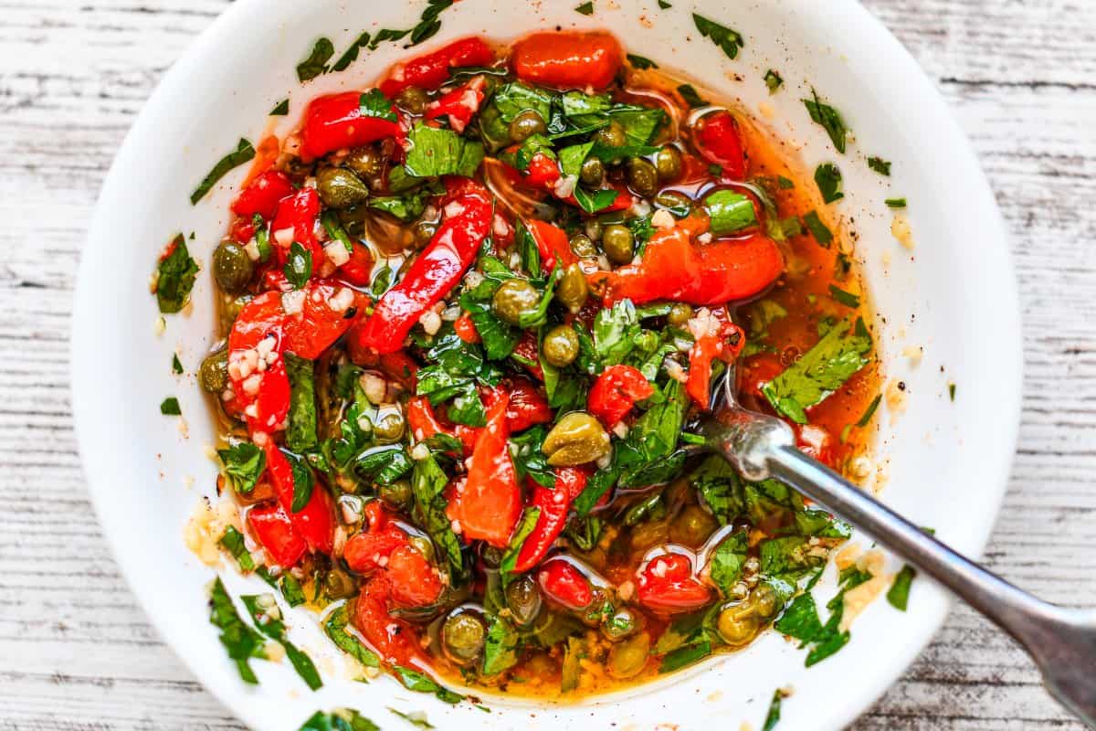 Roasted Red Pepper Sauce for Halibut