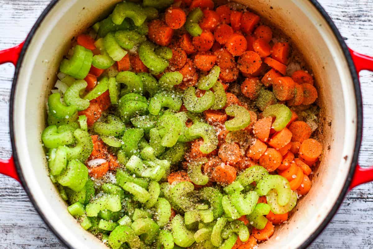Carrots Celery Onion for Hamburger Potato Soup