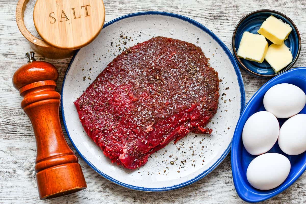 Venison Steak and Eggs Ingredients by Jeff Benda