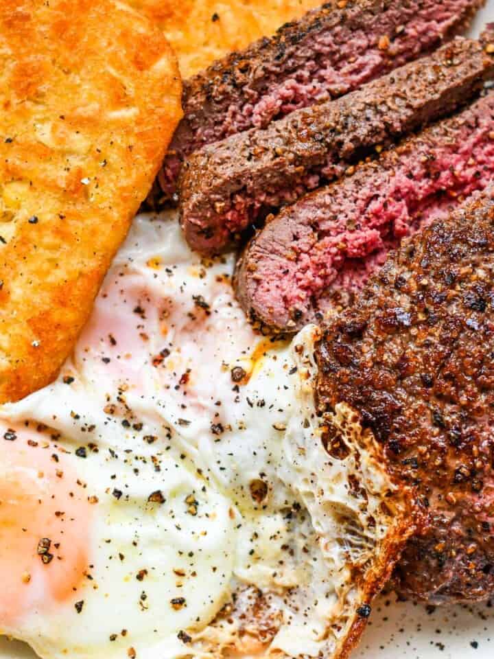 Venison Steak and Eggs by Jeff Benda
