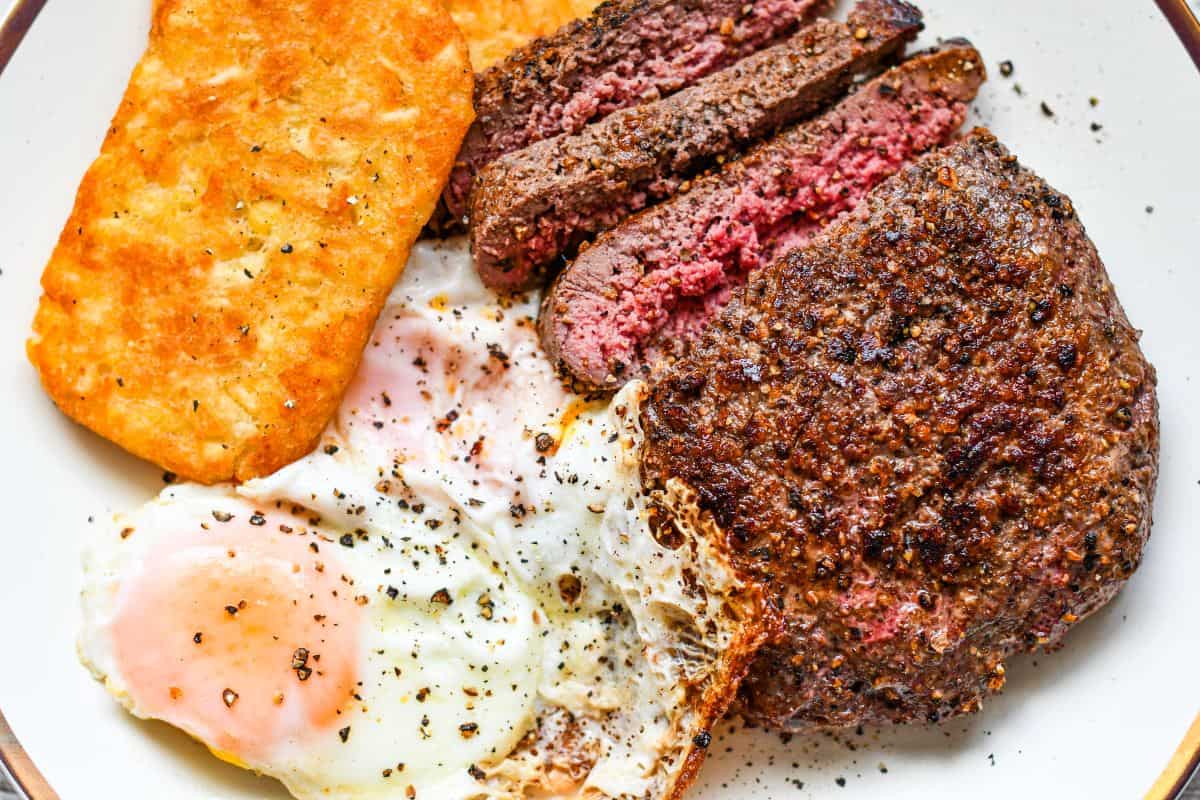 Venison Steak and Eggs with Hashbrowns by Jeff Benda