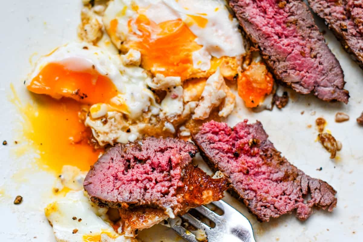 Deer Steak and Eggs