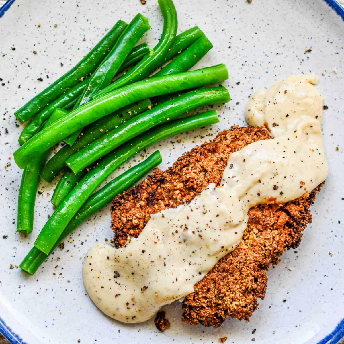 Chicken Fried Jack Rabbit with Gravy Recipe and Green Beans by Jeff Benda