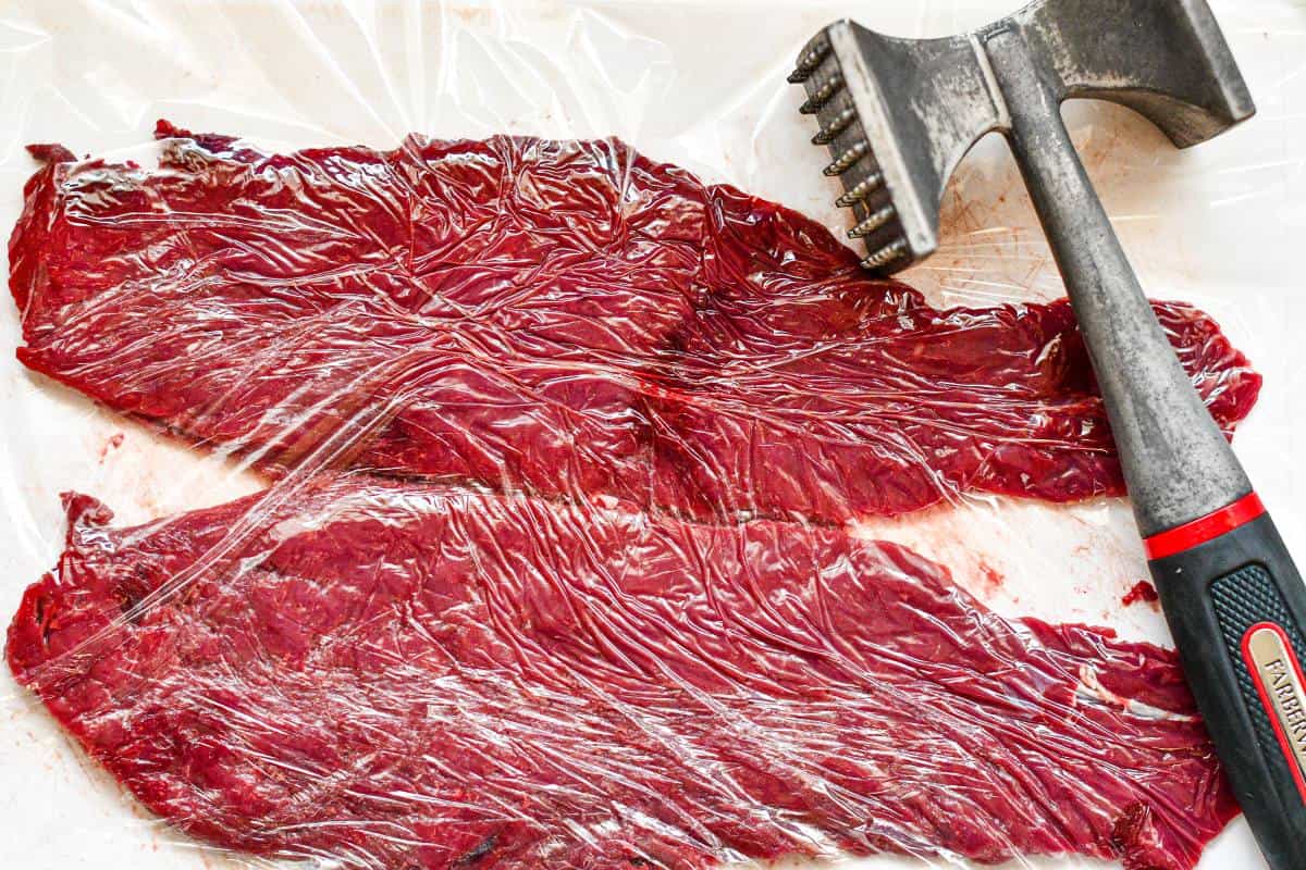 Pounding Loin with Meat Mallet