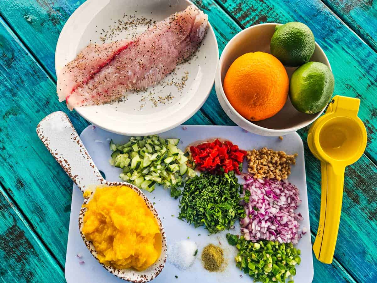 Redfish Ceviche Ingredients