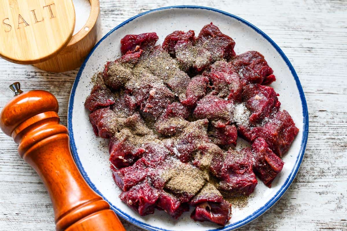 Goose Meat seasoned with salt and pepper