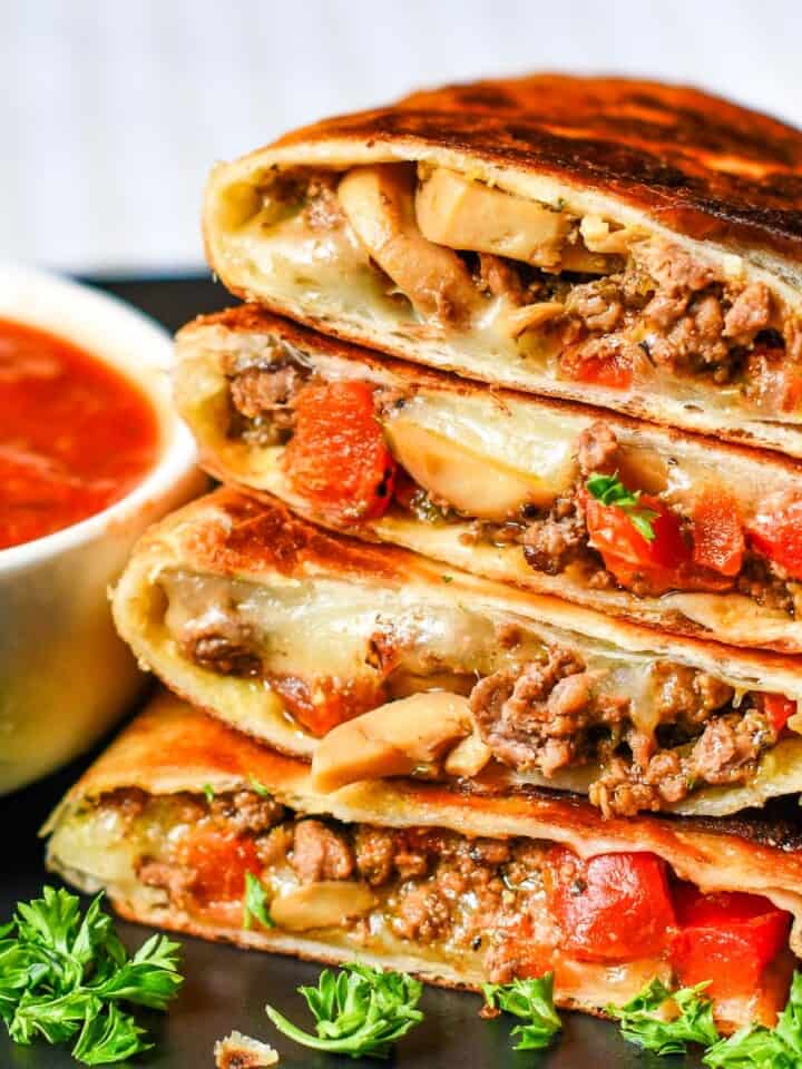 Easy Italian Quesadillas Recipe with Pizza Sauce for Dipping by Jeff Benda