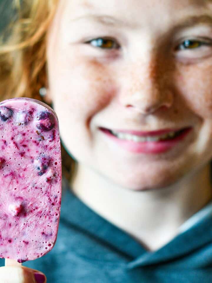 Juneberry Greek Yogurt Popsicle