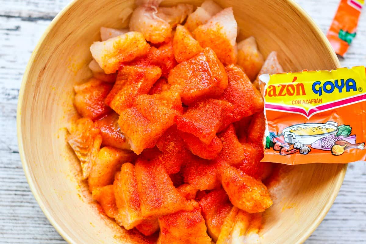 Channel Catfish seasoned with Sazon Goya