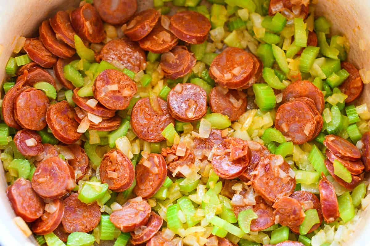 Chorizo Onion Celery for Catfish Stew
