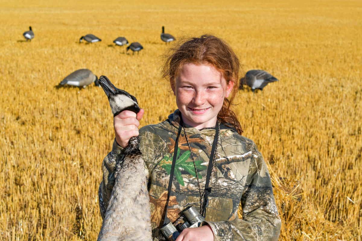 My 11-year-old daughter with her first Canada Goose