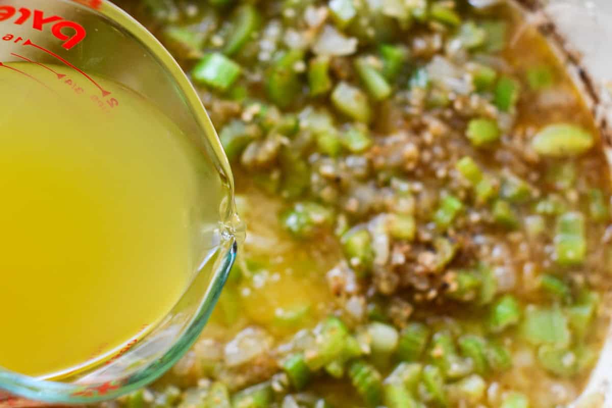 Chicken Broth in Deer Liver Dirty Rice