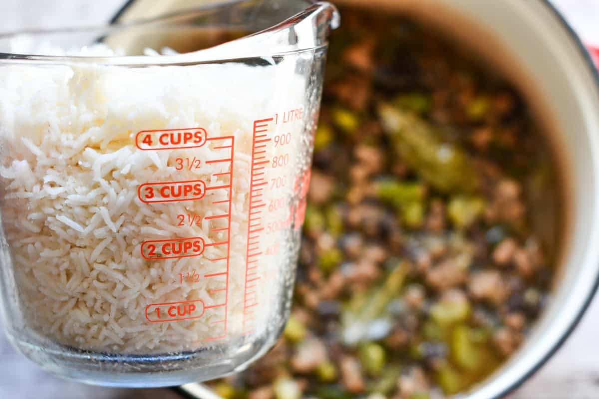 Cooked White Rice for Venison Dirty Rice