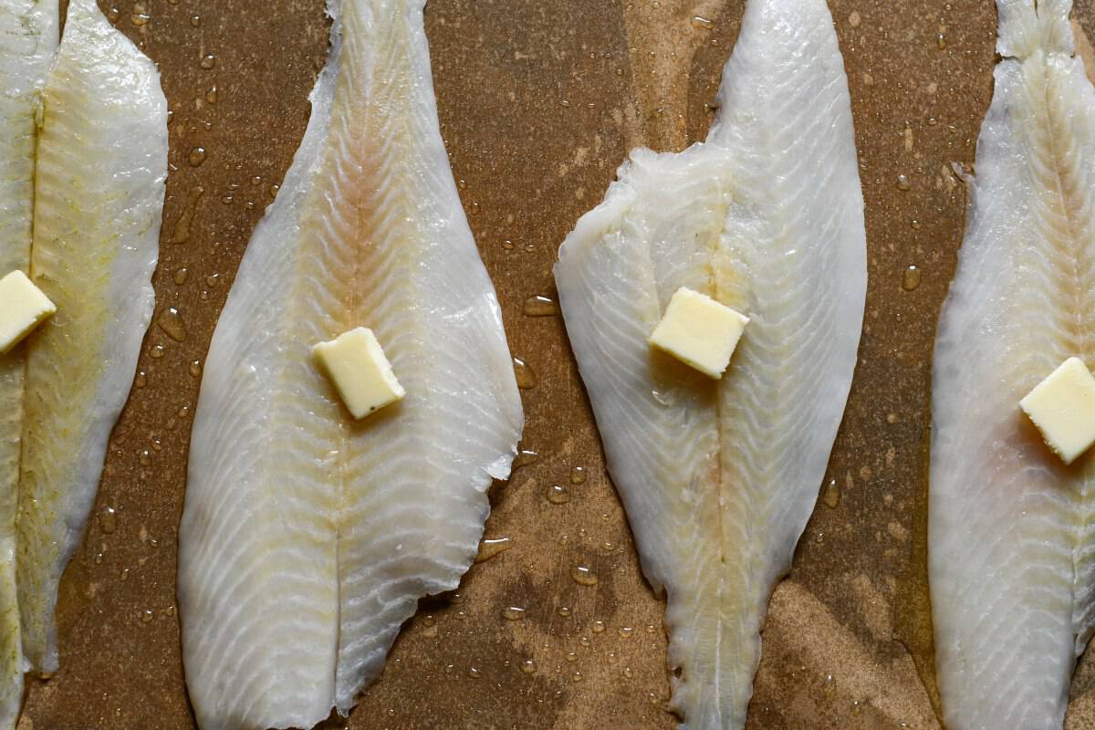 Flounder Fillets topped with butter