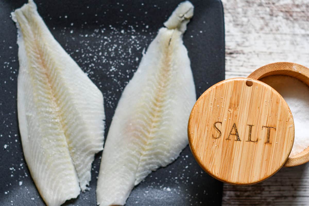 Flounder Fillets with Kosher Salt