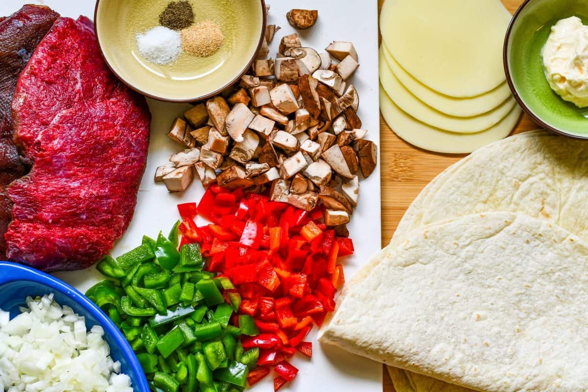 Philly Steak Goose Quesadilla Ingredients by Jeff Benda