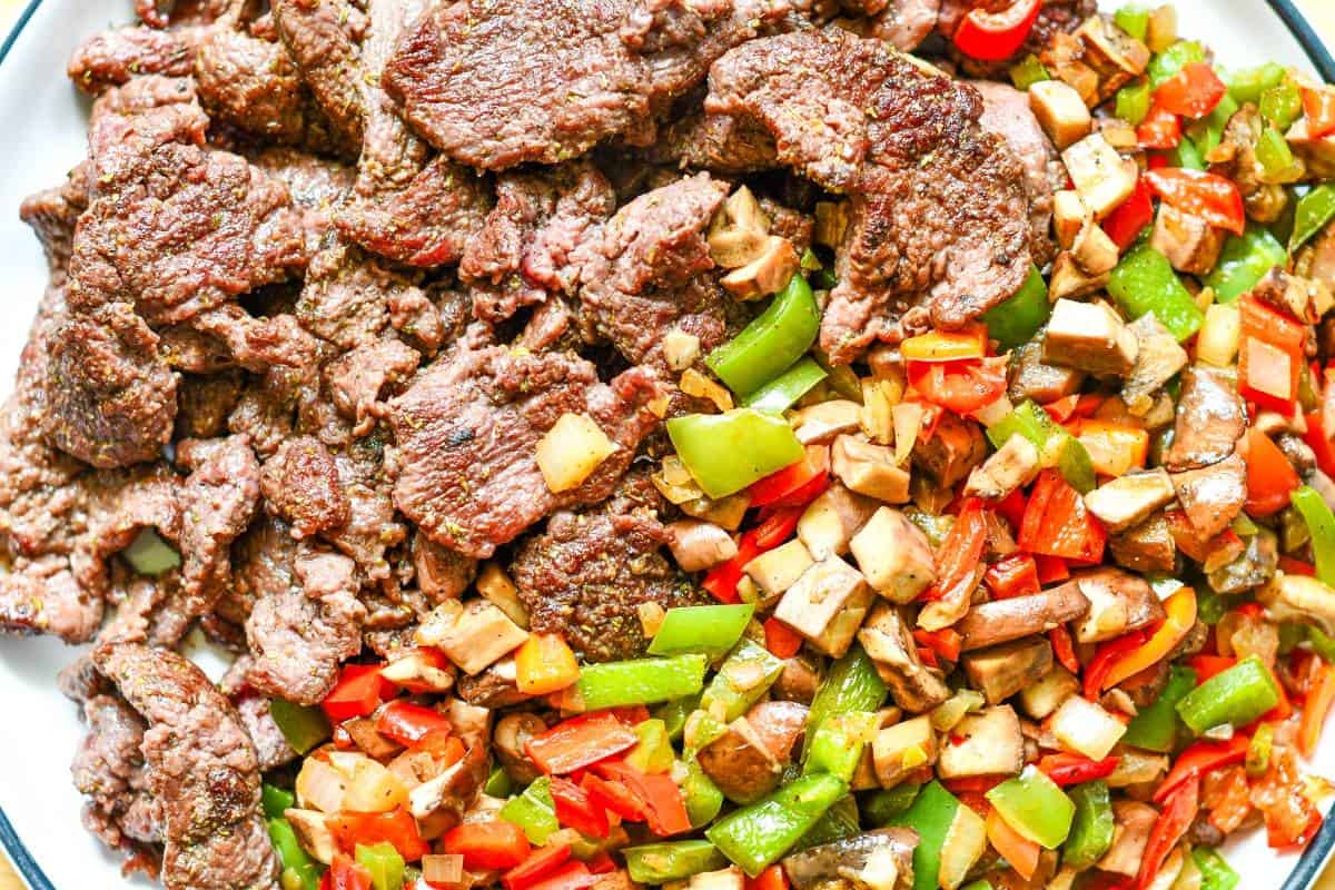 Philly Steak Goose Quesadilla Meat and Vegetables by Jeff Benda