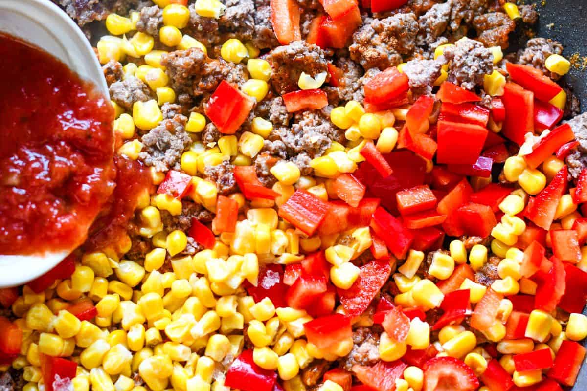 Venison Burrito Bowl Filling with Salsa
